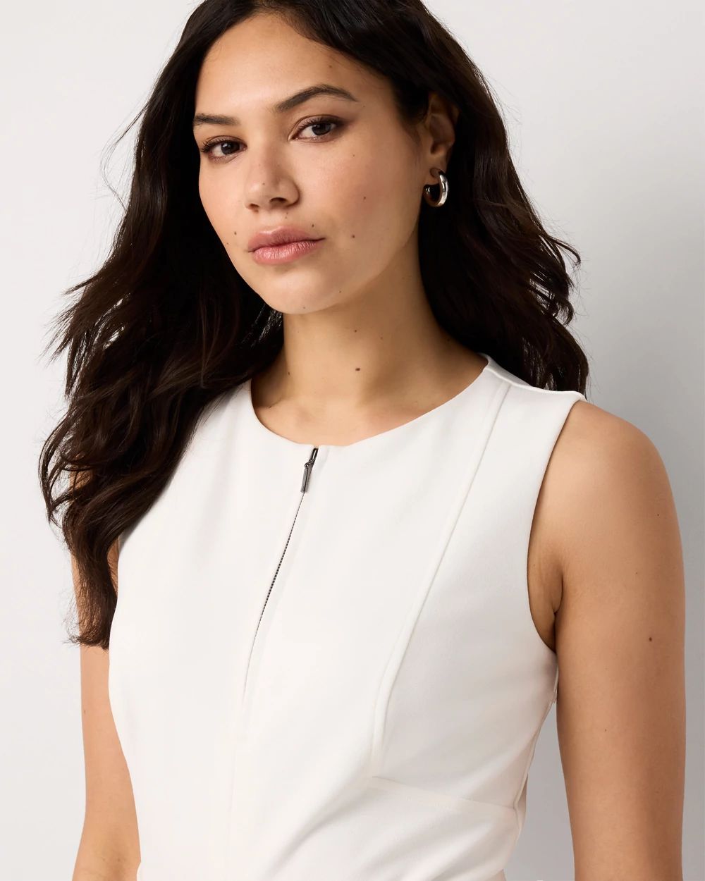 Knit Crepe Zip-Front Jumpsuit