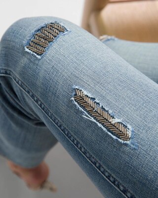 High-Rise Everyday Soft Denim™ Distressed Straight Jeans