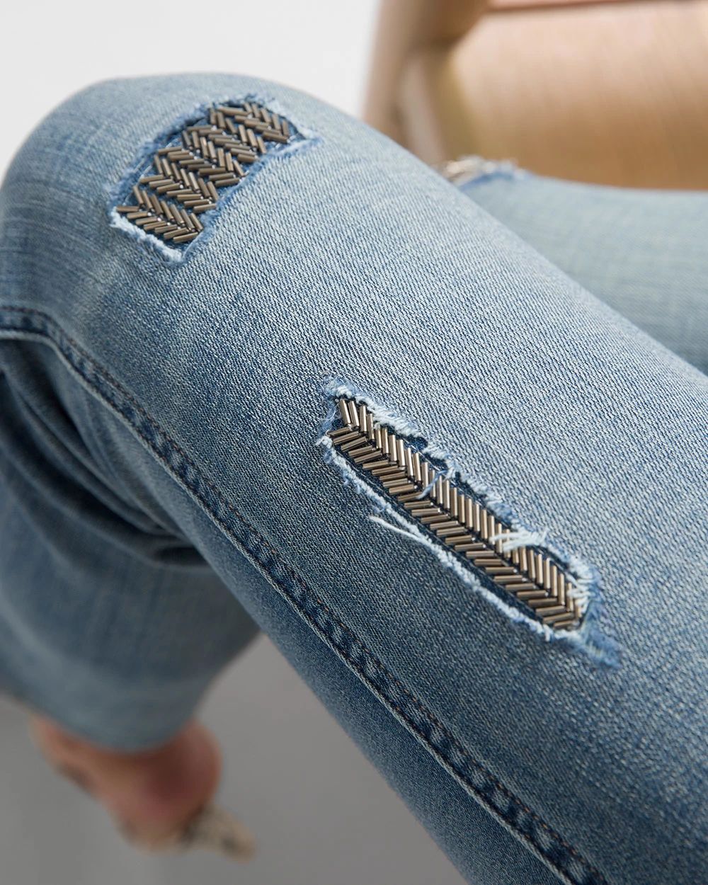 High-Rise Everyday Soft Denim™ Distressed Straight Jeans