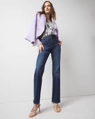 Chain Detail High-Rise Bootcut Jean click to view larger image.