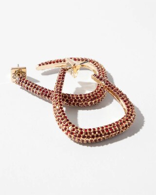 Siam Crystal Hoop Earrings
