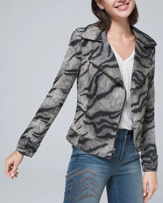 Animal-Print Moto Jacket