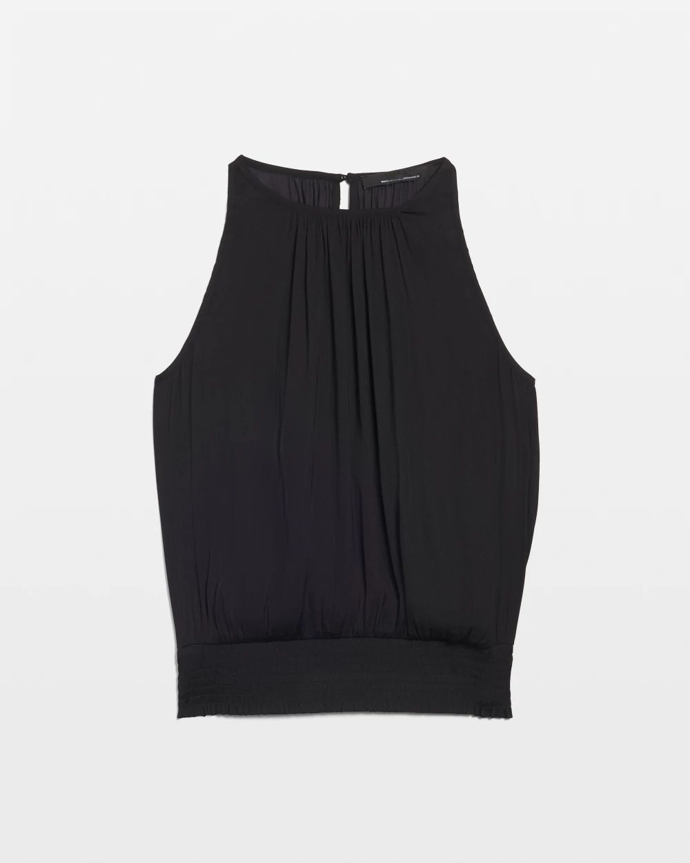 Sleeveless Halter Smocked Bottom Top
