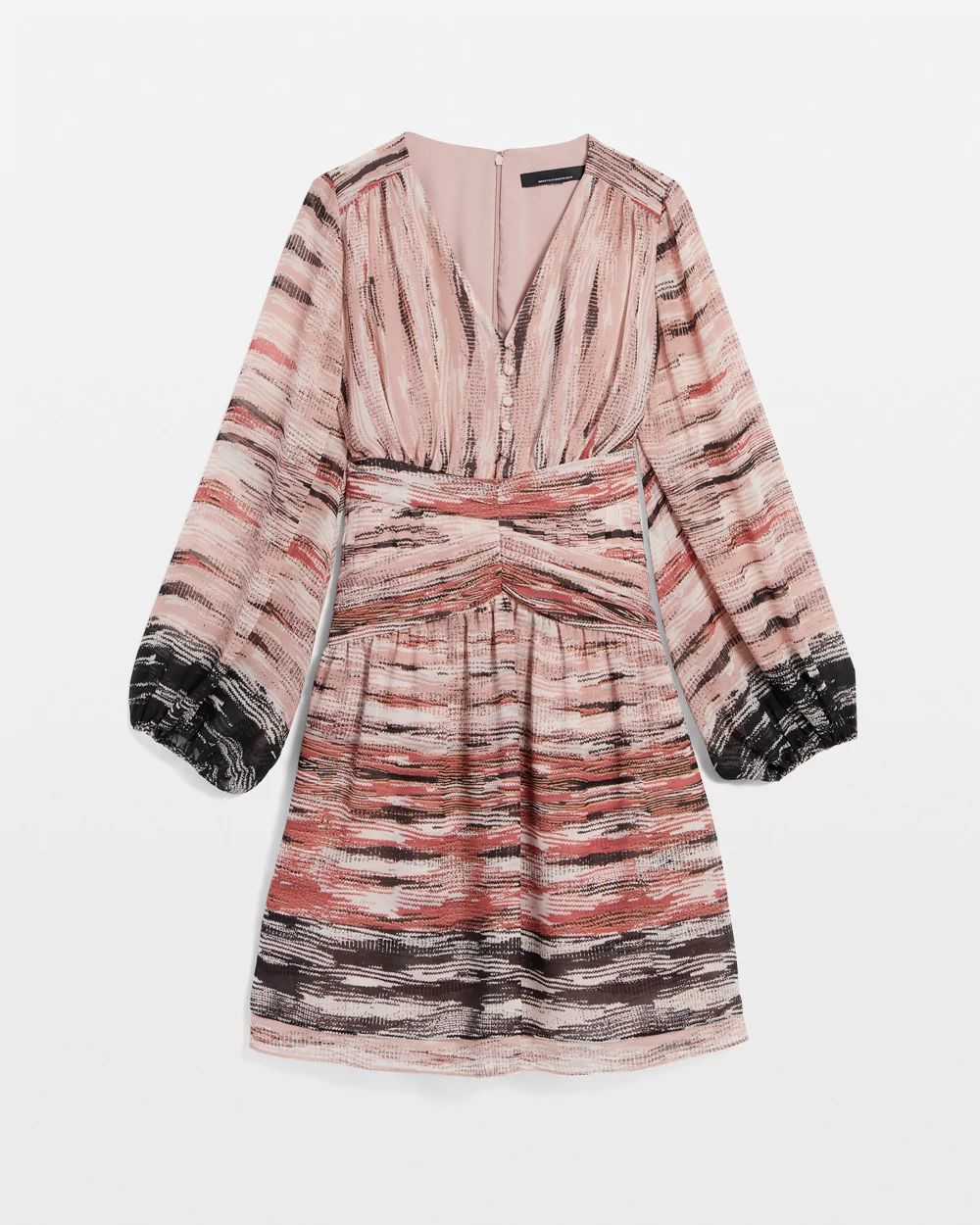 V-Neck Printed Mini Dress