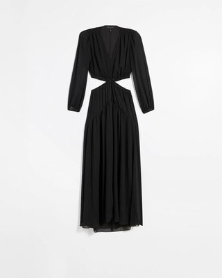 Long-Sleeve Cutout Maxi Dress