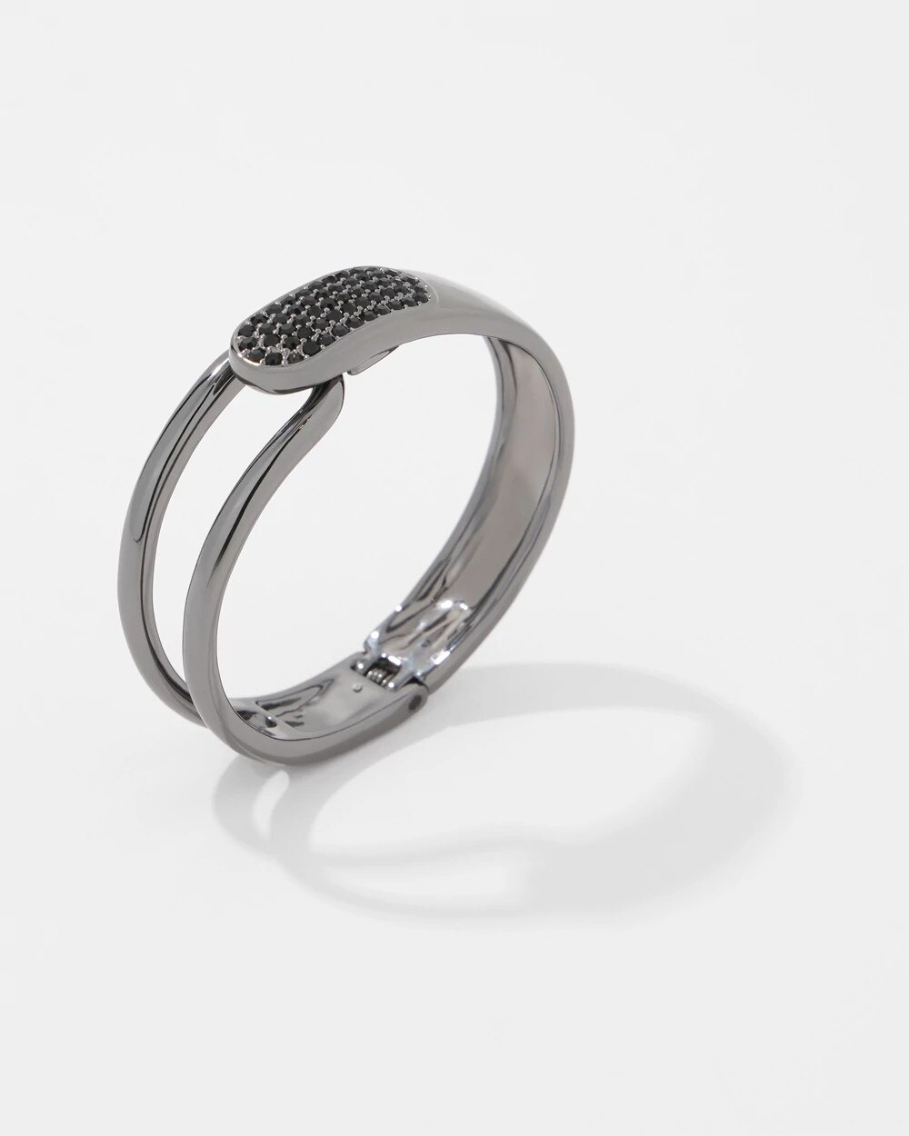 Hematite + Pave Hinge Bracelet - image 3