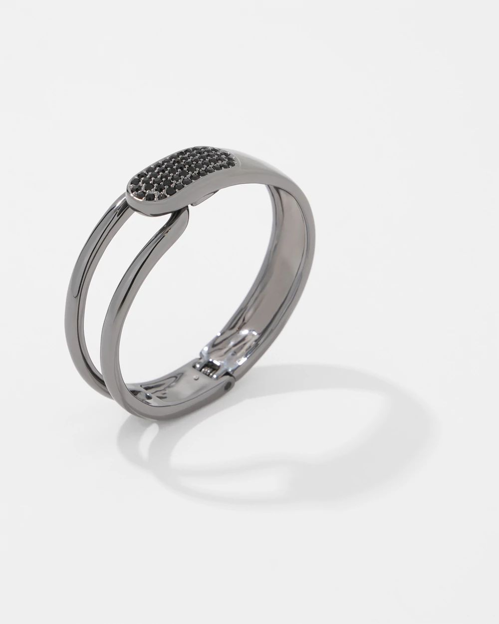 Hematite + Pavé Hinge Bracelet