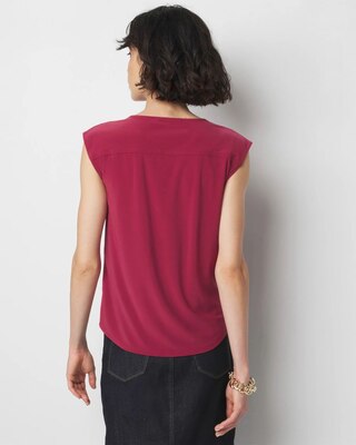 Sleeveless Notch Neck Top click to view larger image.