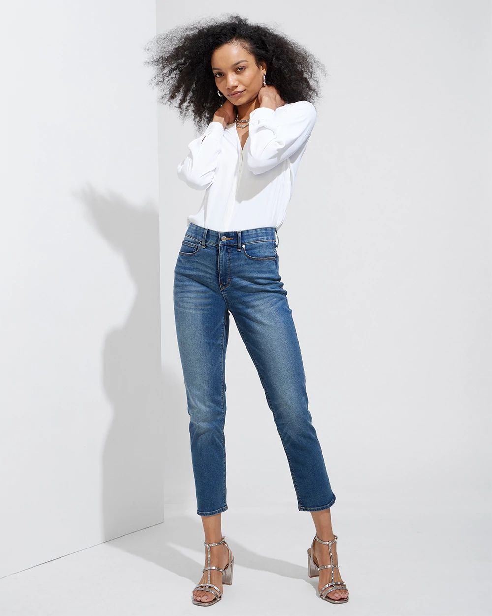 Outlet WHBM High-Rise Essential Slimmer Straight Jeans