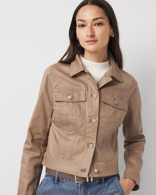 Coated Denim Trucker Jacket