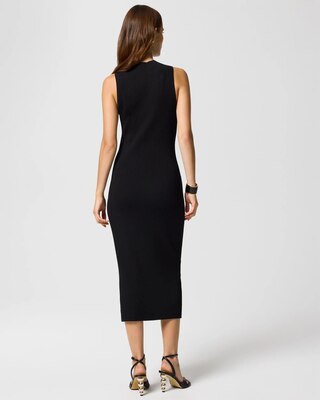 Petite Mock Neck Ribbed Sweater Dress click to view larger image.