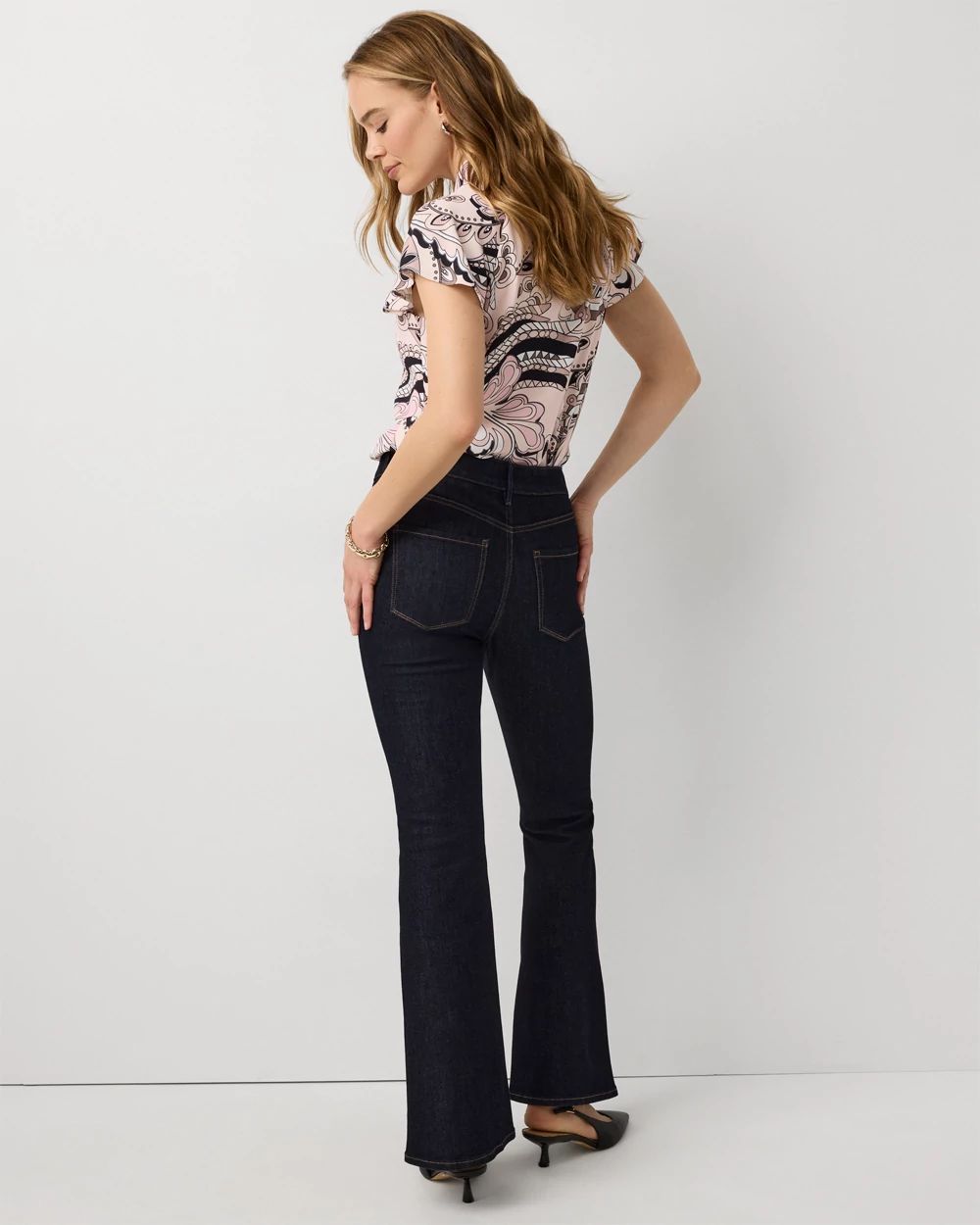 Petite Mid-Rise Flare Jean