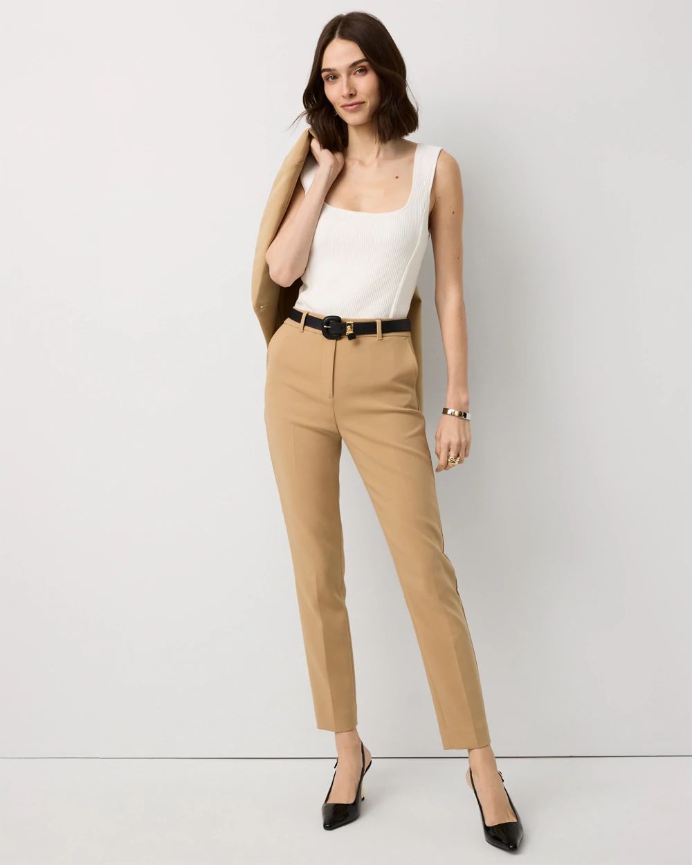 Petite High-Rise Elle Slim Ankle Pant