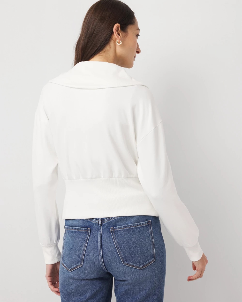 Rib Trim Zip-Up Jacket