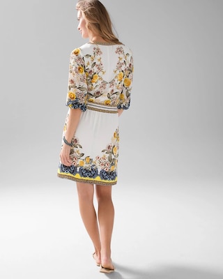 ¾ Sleeve Smocked Waist Dress