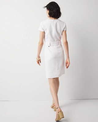 Petite Belted Ponte Shirt Dress click to view larger image.