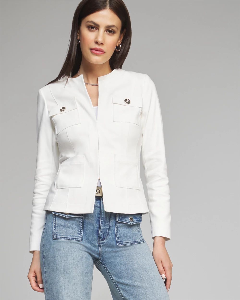 Outlet WHBM Long Sleeve Collarless Jacket