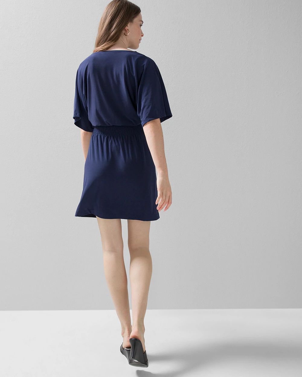 Kimono Sleeve Smocked Waist Dress