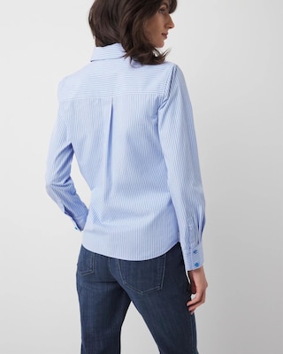 Sequin Striped Poplin Shirt click to view larger image.