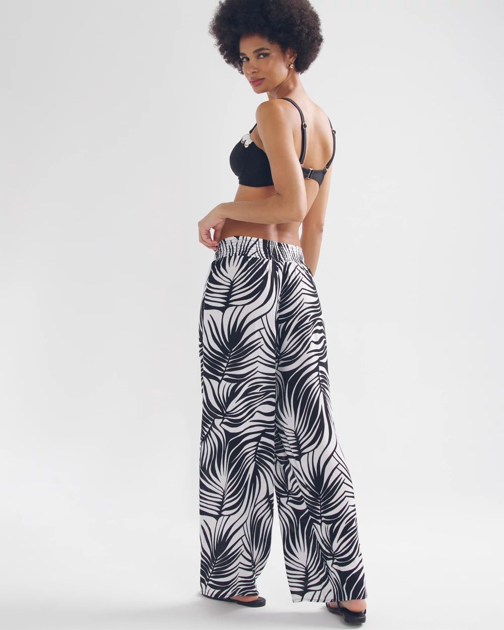 Smocked Waist Printed Pant click to view larger image.