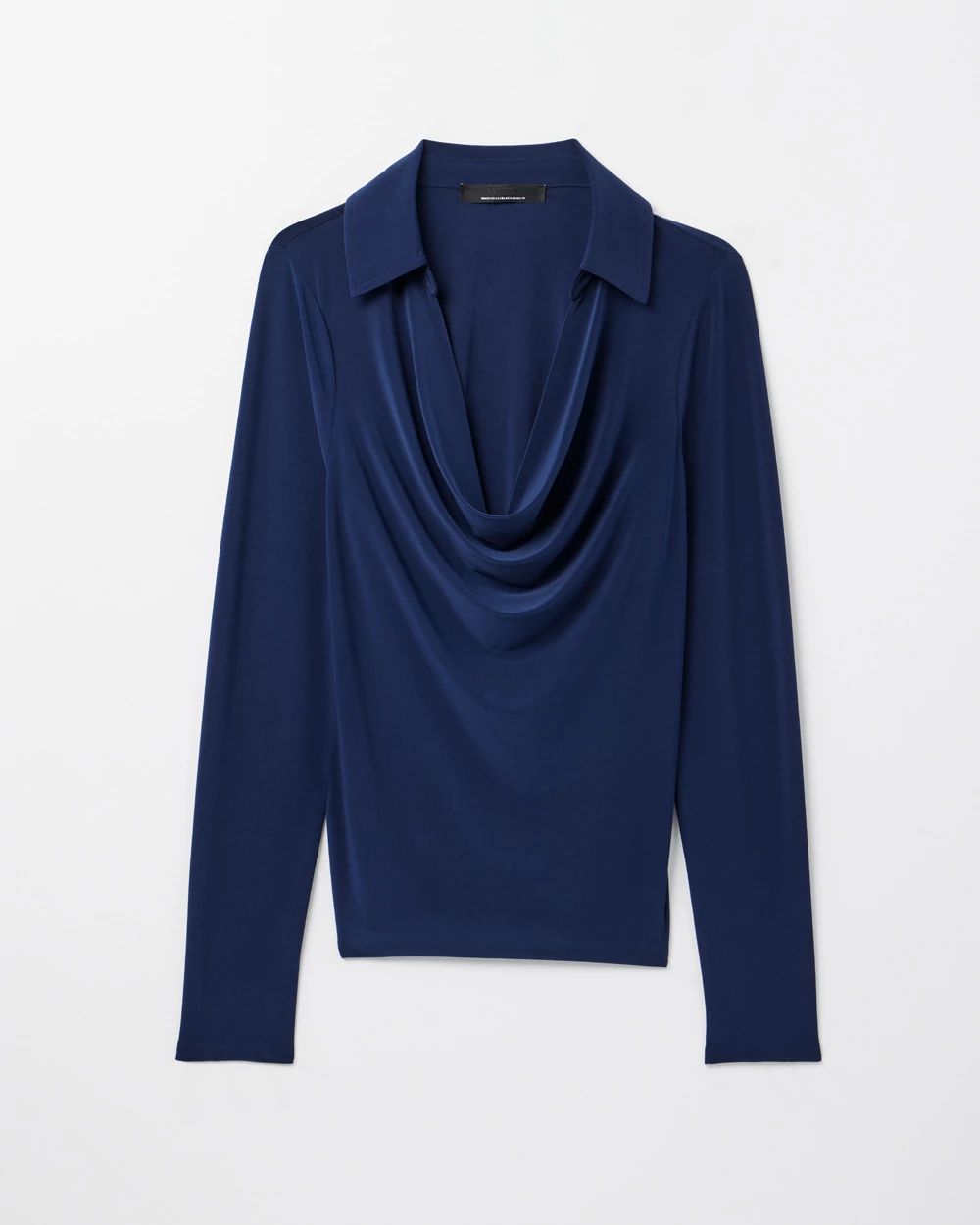 Collar Cowl Neck Long Sleeve Top click to view larger image.