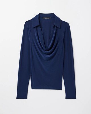 Collar Cowl Neck Long Sleeve Top click to view larger image.