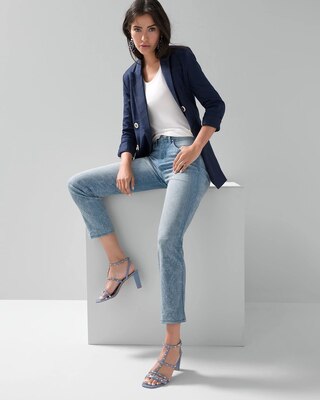 High Rise Everyday Soft Denim™ Laser Print Straight Jeans