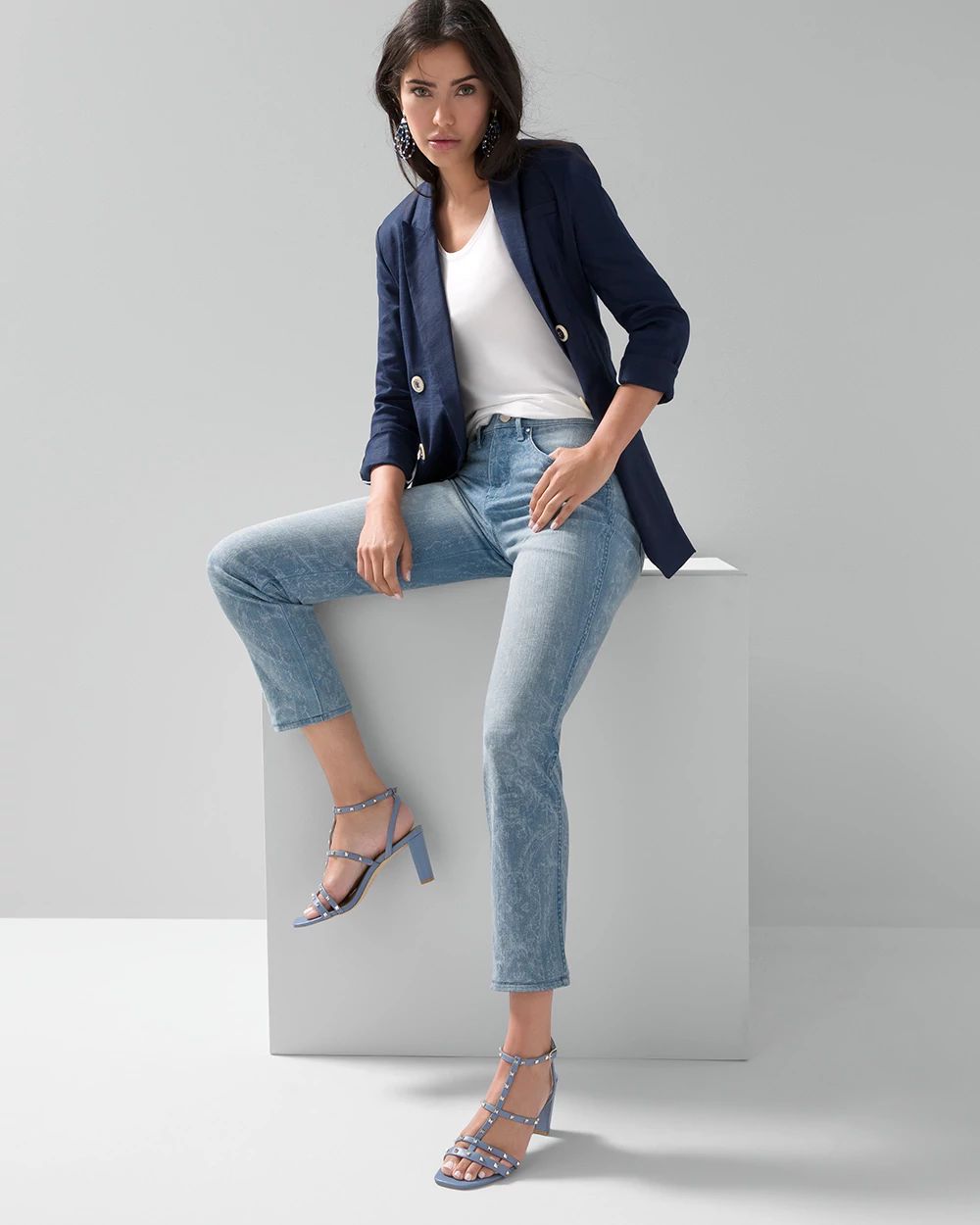 High Rise Everyday Soft Denim™ Laser Print Straight Jeans