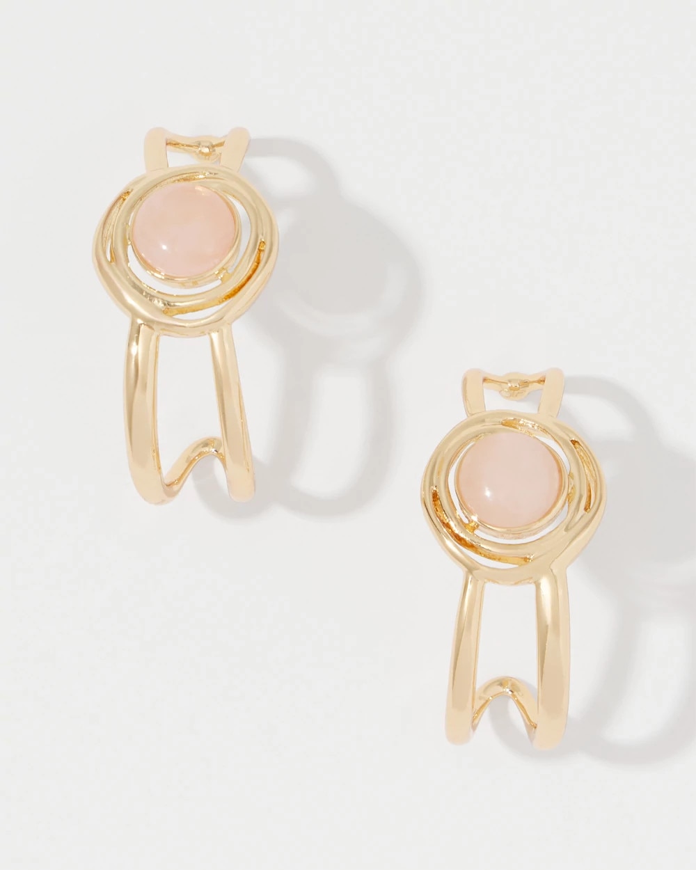 Rose Quartz Hoop Earrings