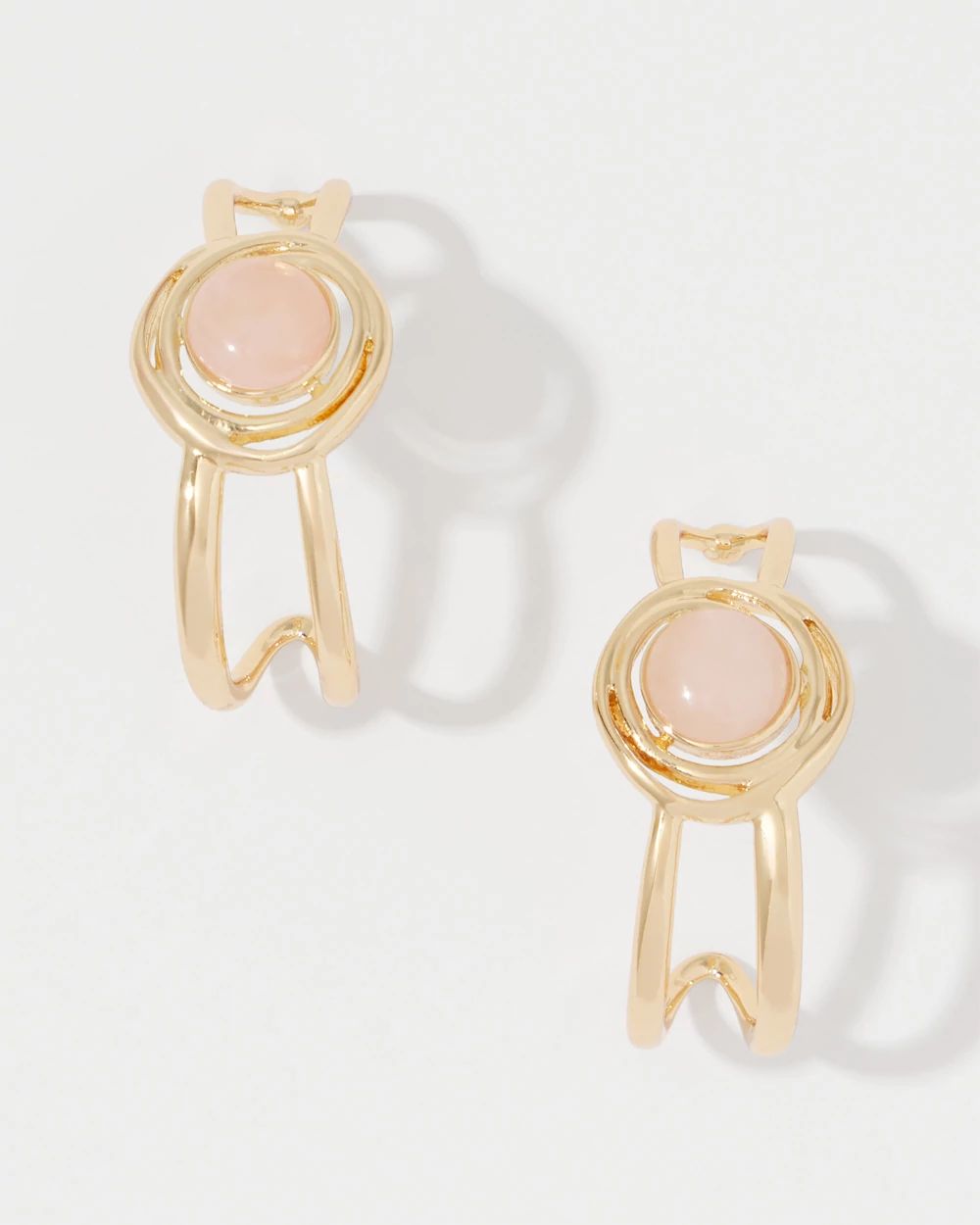 Rose Quartz Hoop Earrings