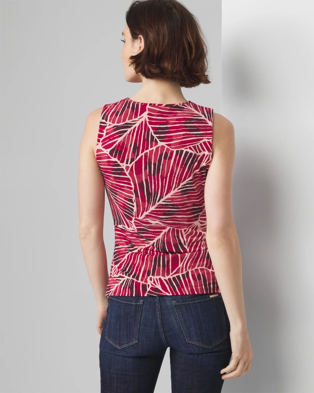 Matte Jersey Ruched Keyhole Tank