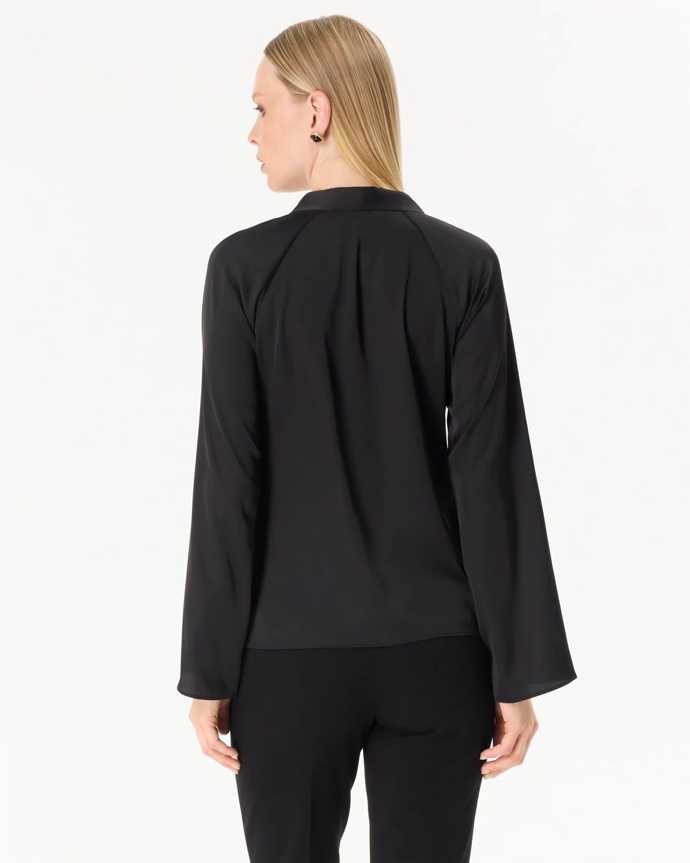 Raglan Sleeve Satin Shirt click to view larger image.