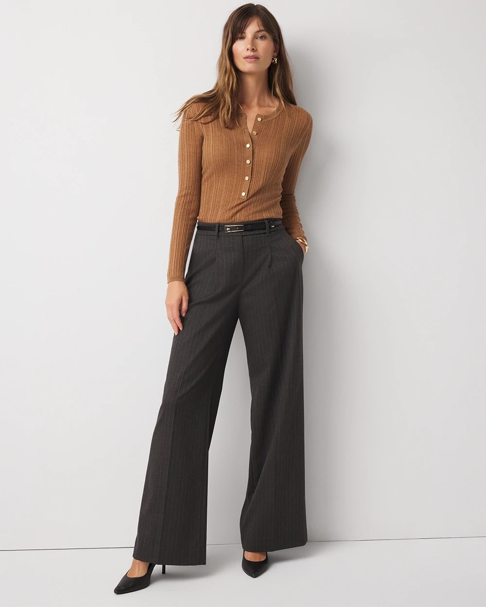 Ribbed Henley Sweater - image 2