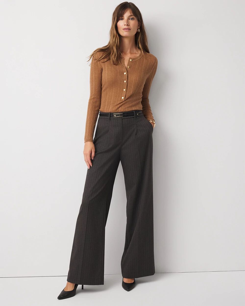 Ribbed Henley Sweater click to view larger image.