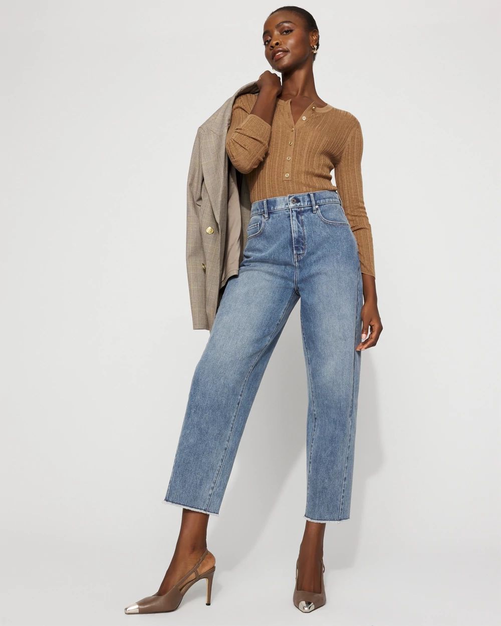 Ribbed Henley Sweater