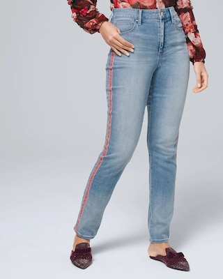 Curvy-Fit High-Rise Everyday Soft Denim™ Slim Ankle Jeans With Piping Detail