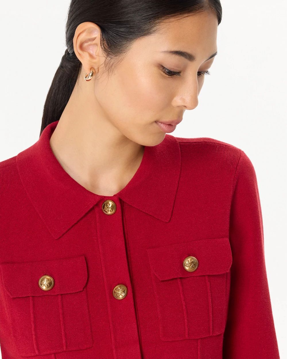 Collared Button Front Cardigan click to view larger image.
