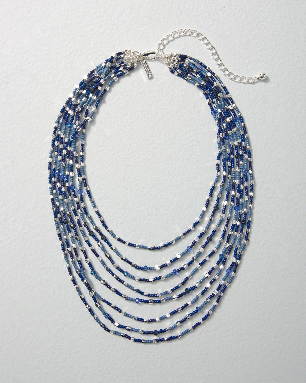 Denim Blue Multi-Strand Short Necklace click to view larger image.