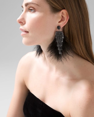 Feather Linear Earrings