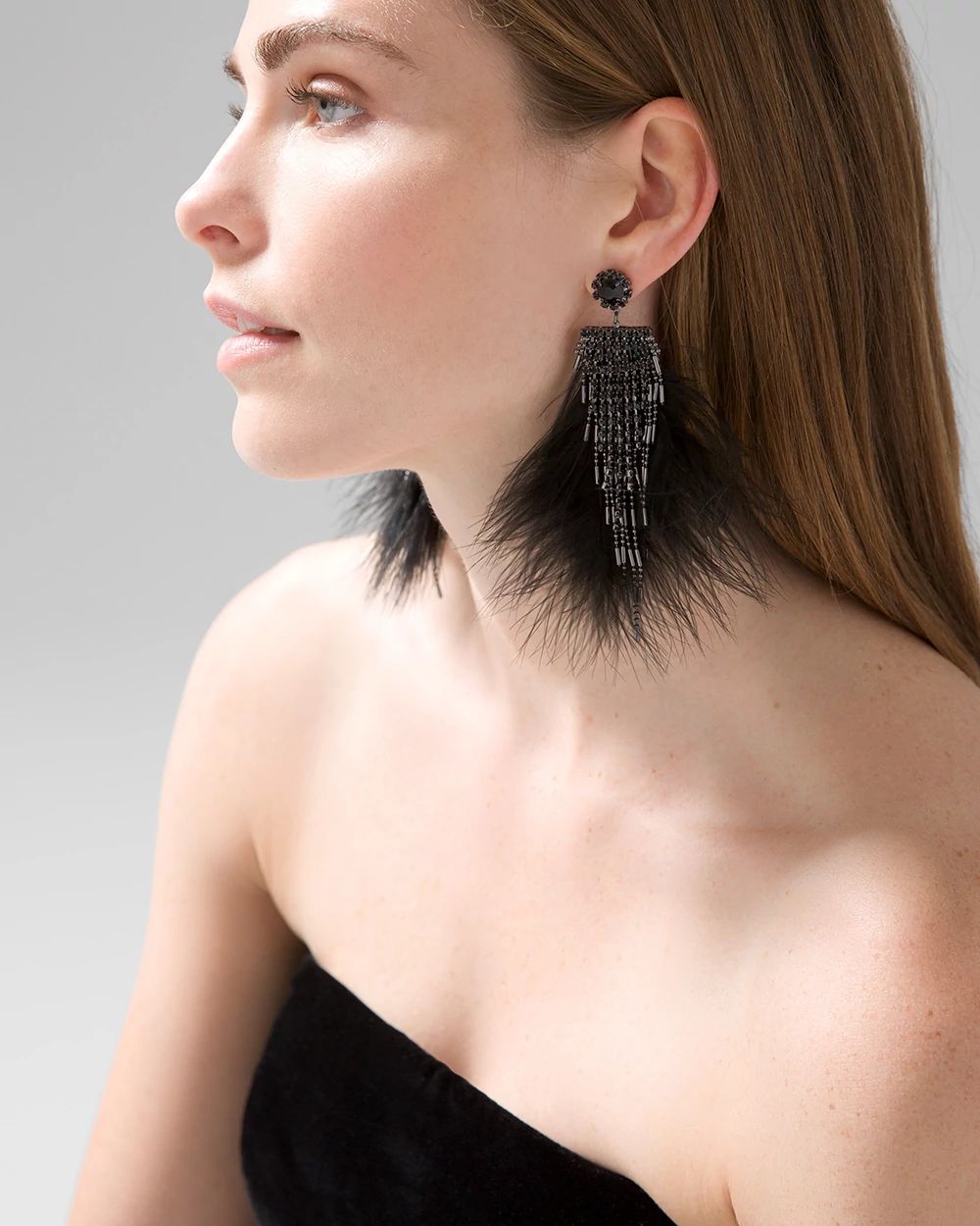 Feather Linear Earrings