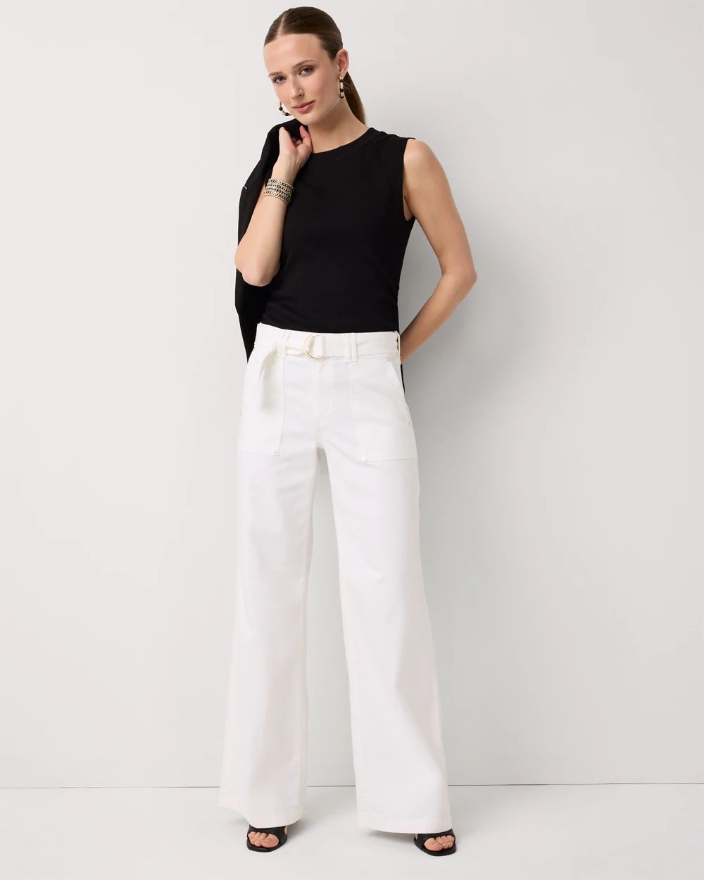 WHBM FORME™ Ribbed Stretch Ruched Side Tank click to view larger image.