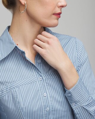 Long Sleeve Corset Poplin Shirt click to view larger image.