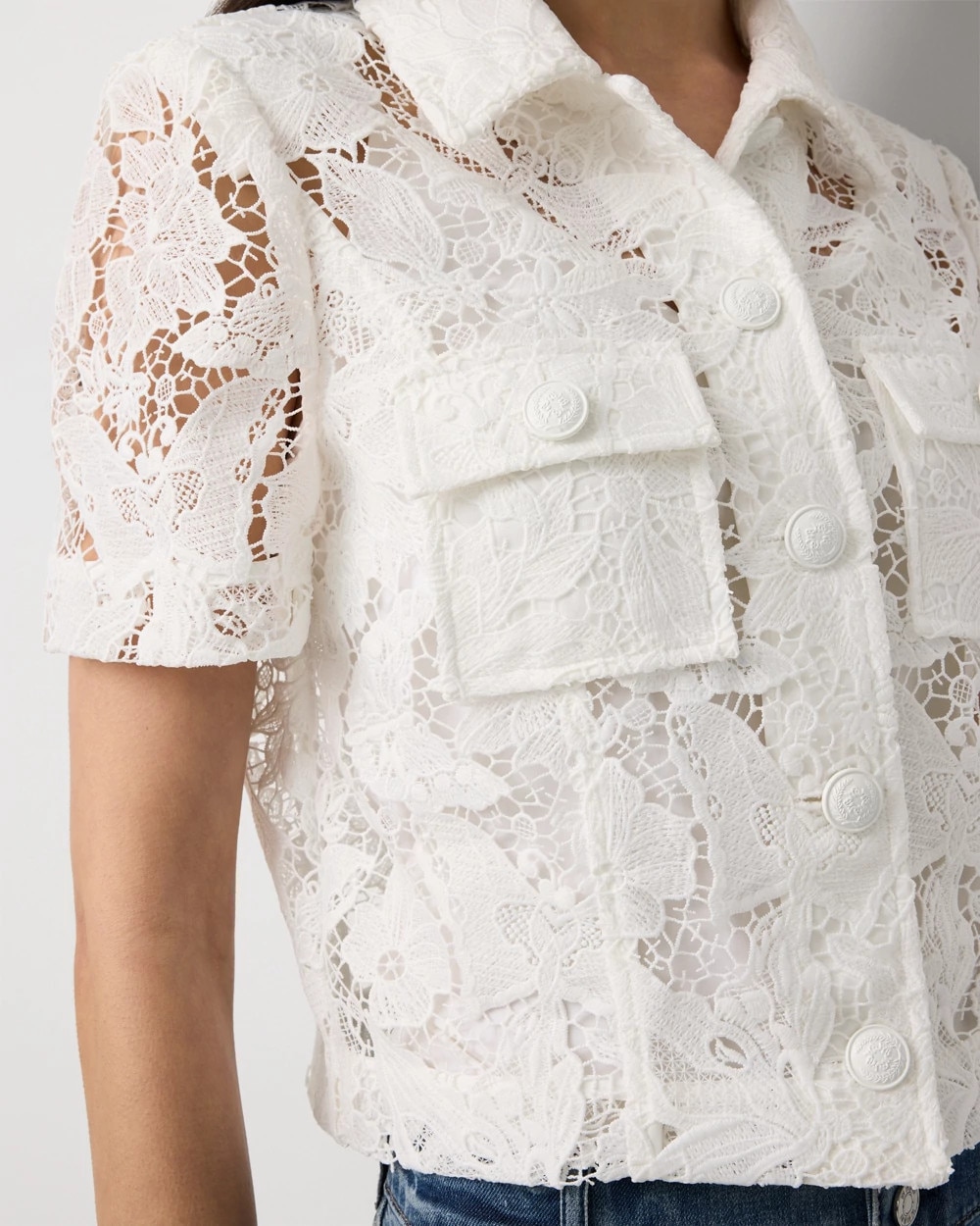 Short Sleeve Lace Jacket