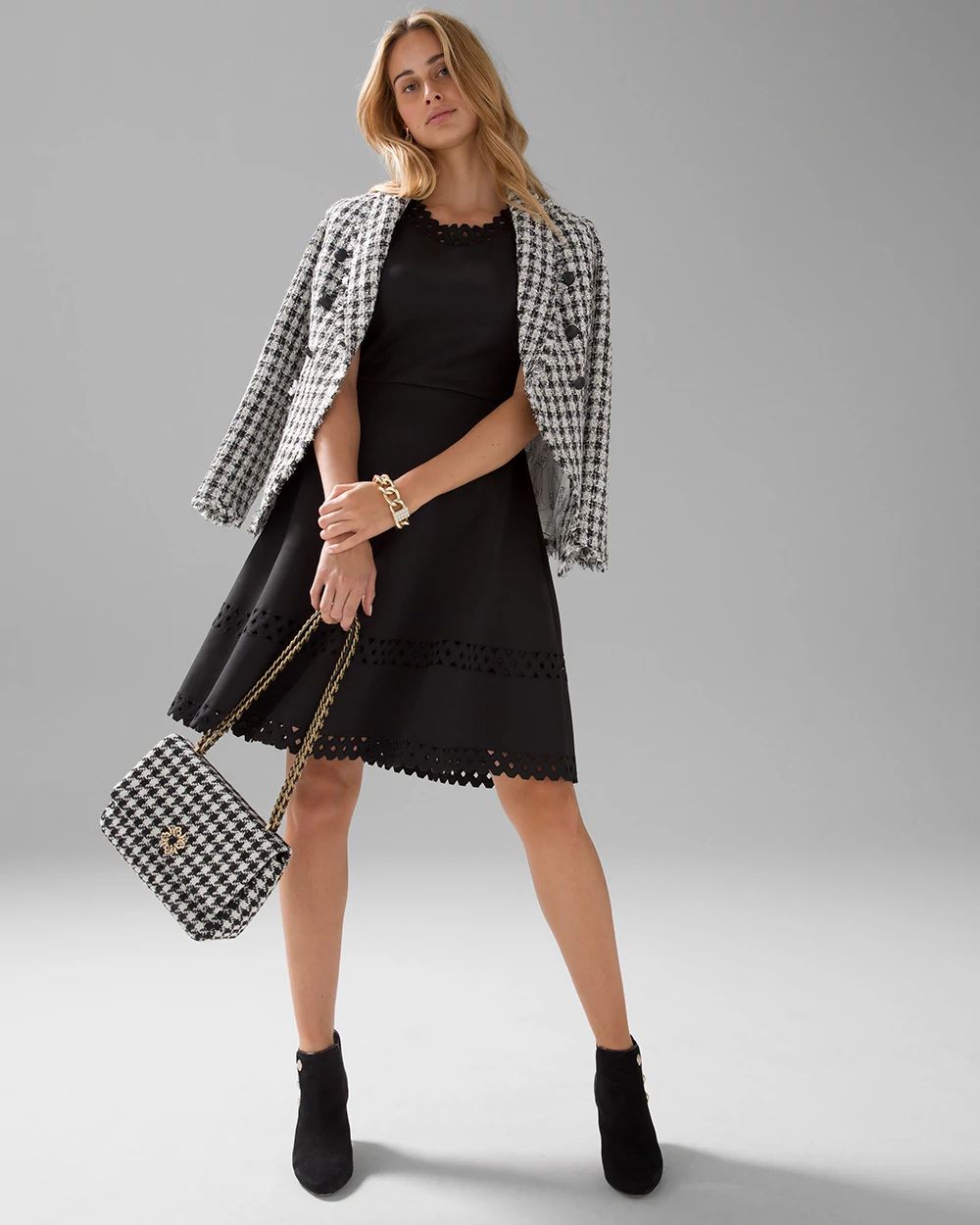 Black Cutout Scuba Knit Dress