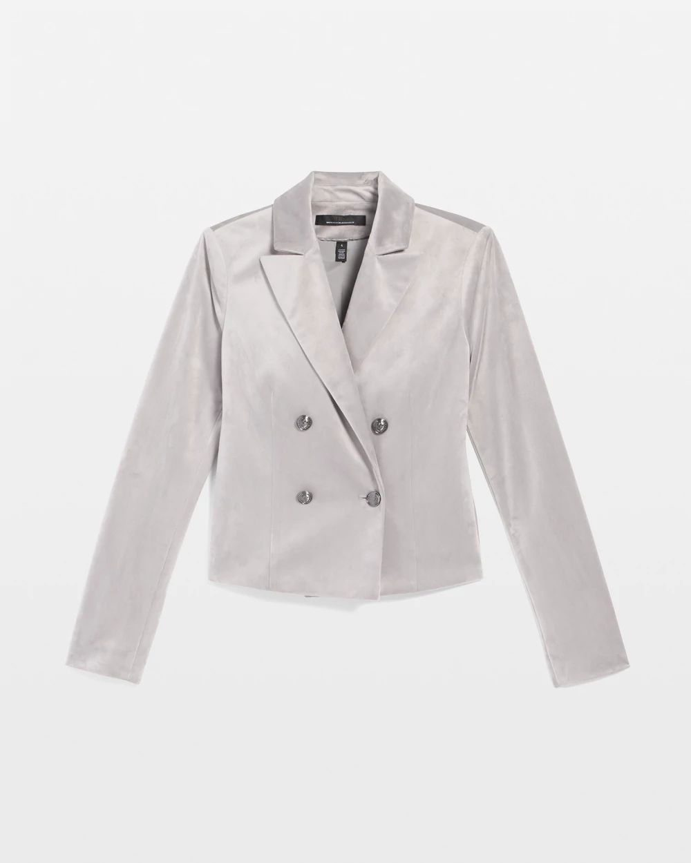 Petite Cropped Velvet Blazer