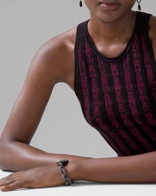 Petite Sleeveless Python-Print Sweater Dress