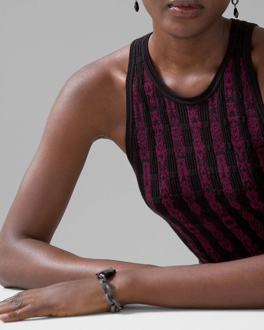 Petite Sleeveless Python-Print Sweater Dress