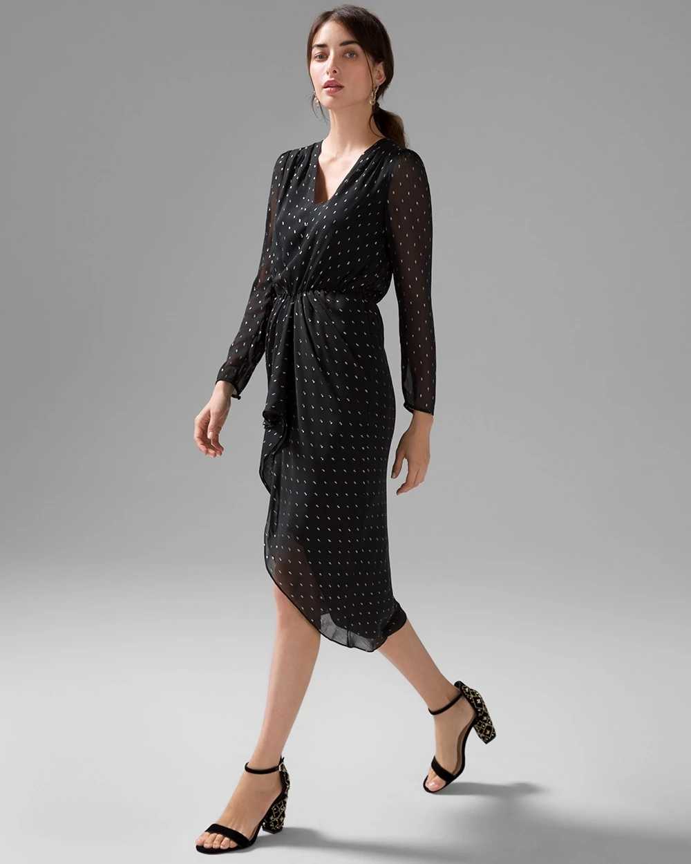 White house black market silver dress top