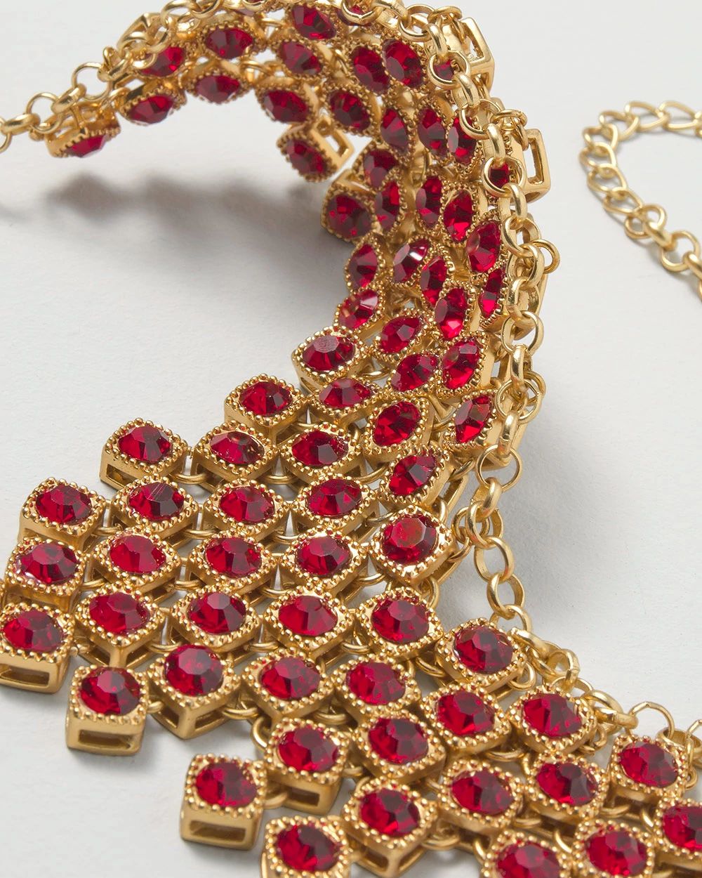 Red & Gold Waterfall Necklace