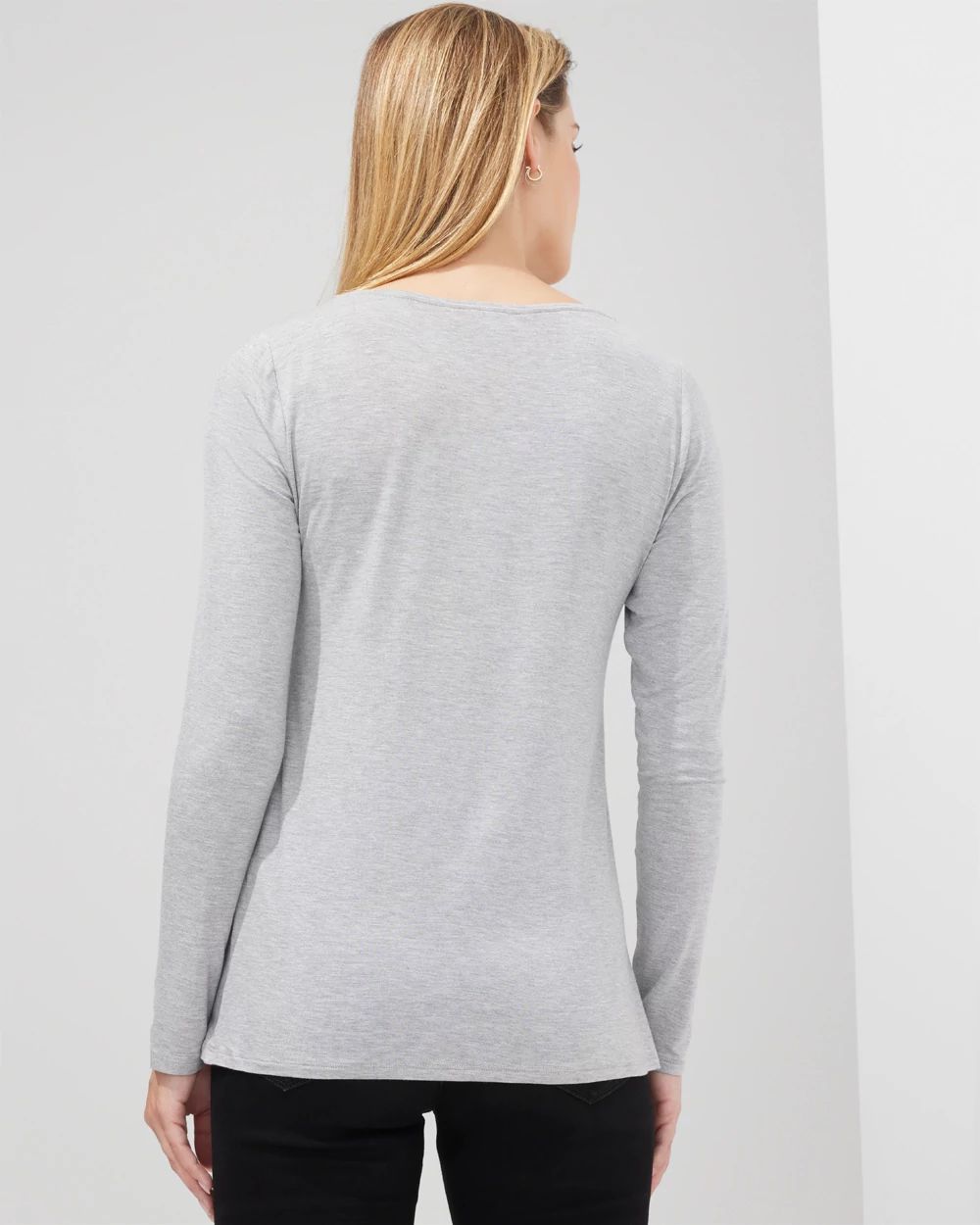 Outlet WHBM Long-Sleeve Scoop-Neck Tee click to view larger image.